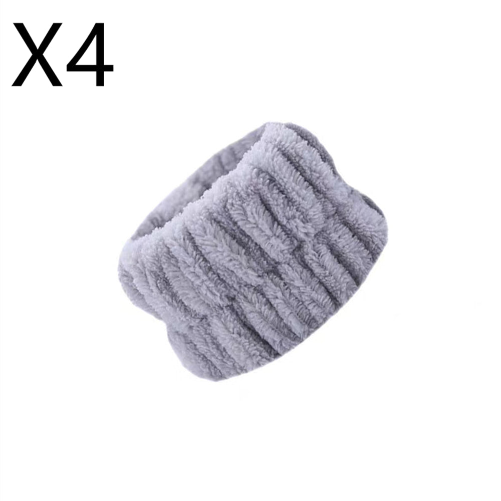 Four-pack of grey microfiber wrist wash bands