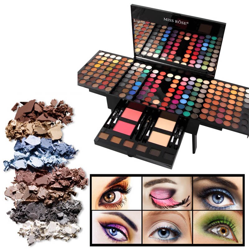 Piano-shaped makeup palette box holding a 180-colour eyeshadow and blush set