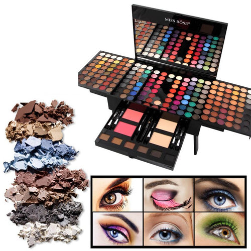 Piano-shaped makeup palette box holding a 180-colour eyeshadow and blush set