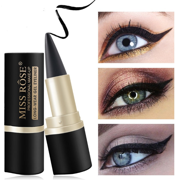 Waterproof black liquid eyeliner pen with a fine gel tip for drawing precise lash lines