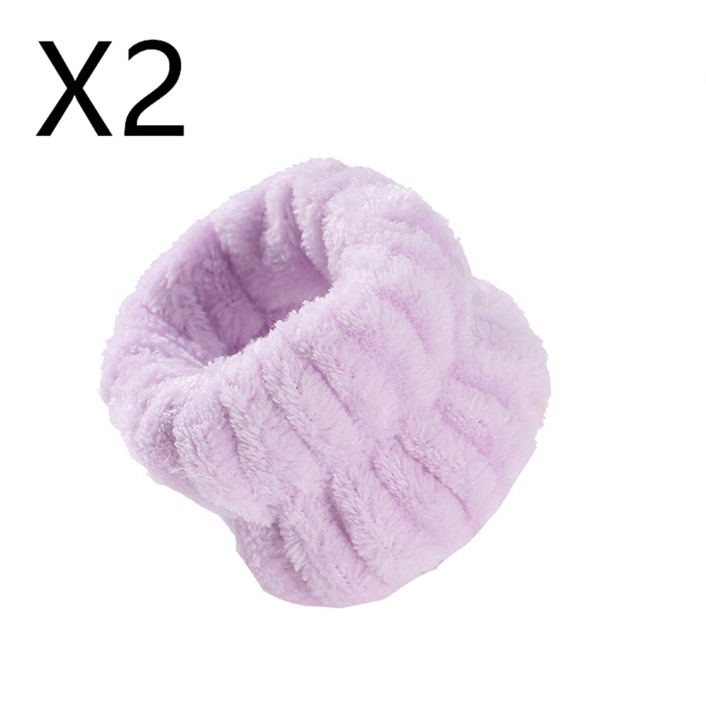 Two-pack of lilac microfiber wrist wash bands