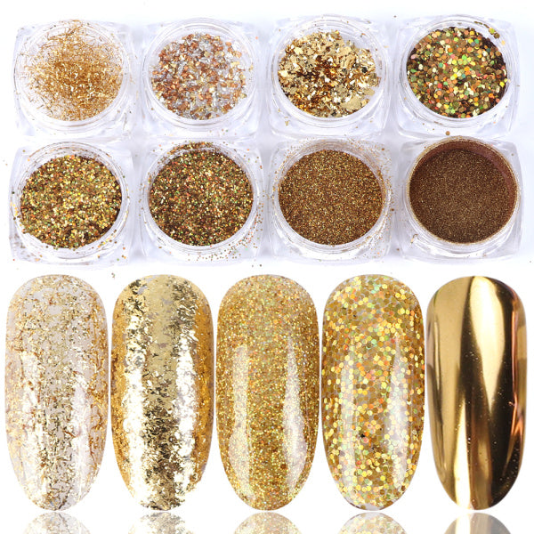 Eight-box glitter nail art powder set - alternate view 2
