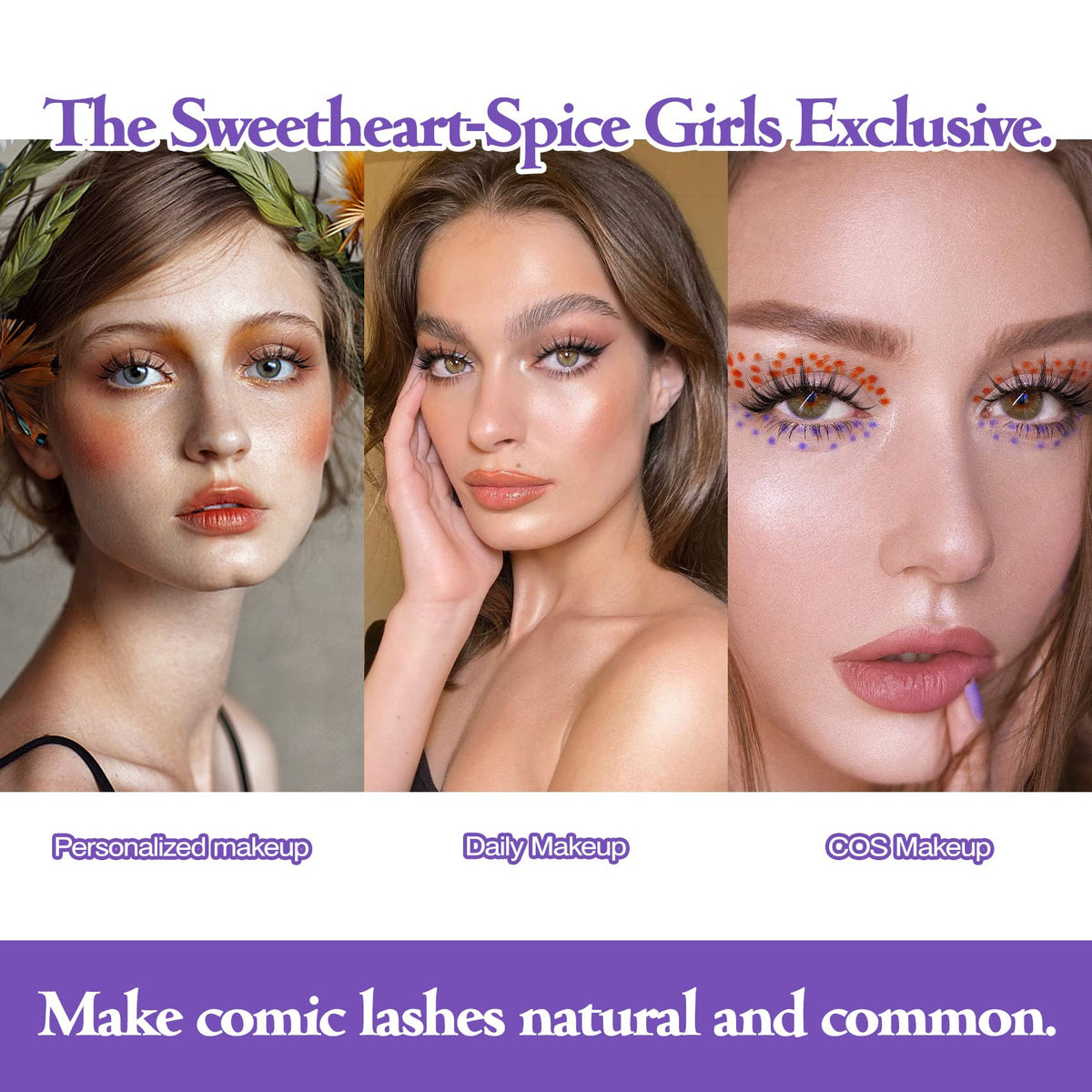 Manga-style false eyelashes, five pairs - alternate view 2