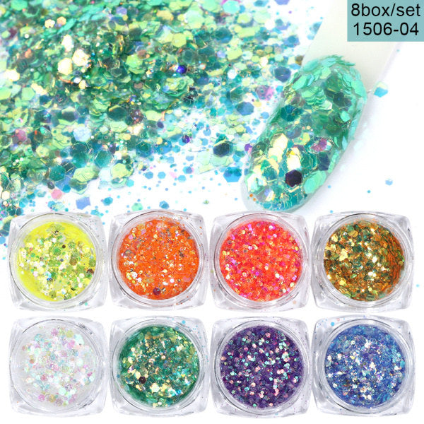 Eight-box glitter nail art powder set - alternate view 5