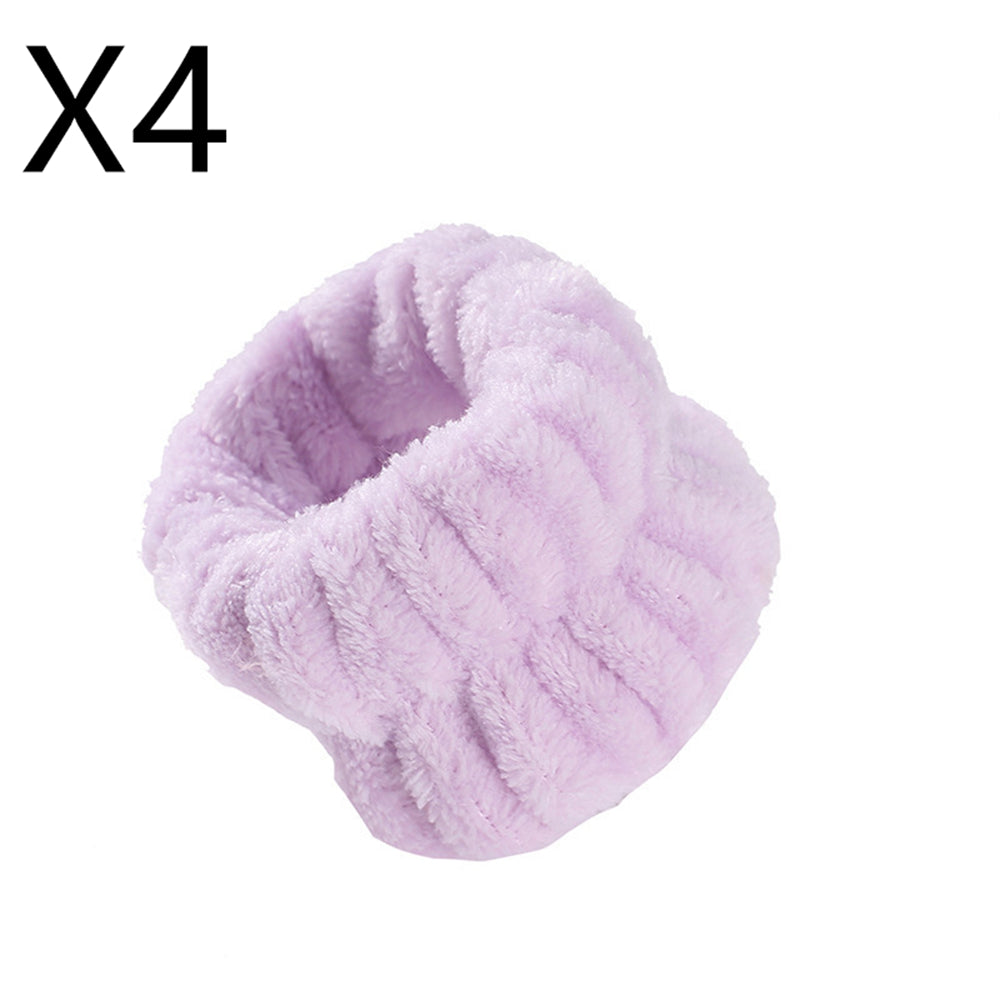 Four-pack of lilac microfiber wrist wash bands